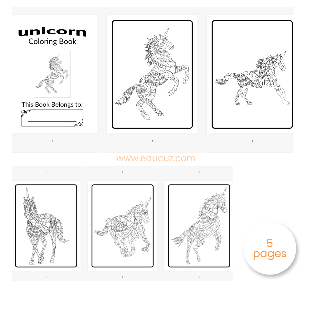 Unicorn coloring book