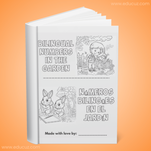 Bilingual coloring book with numbers