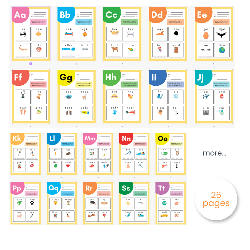 Alphabet worksheet pdf